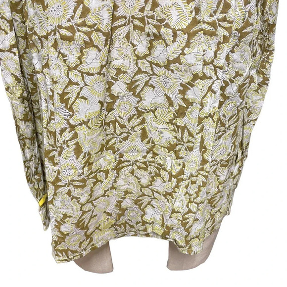 Roberta Roller Rabbit Yellow and Brown Floral Print Peasant Top Size XS - Picture 4 of 9